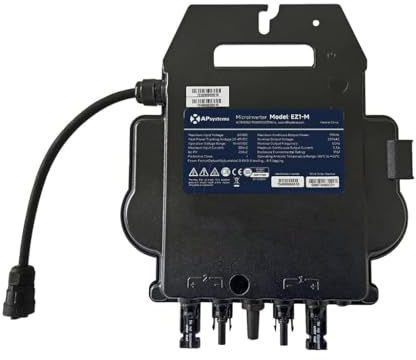 APsystems EZ1-M Micro-onduleur (600 W, avec WiFi et Bluetooth, 600 W, certifié PV VDE, Plug & Play, idéal pour installations solaires sur balcons)
