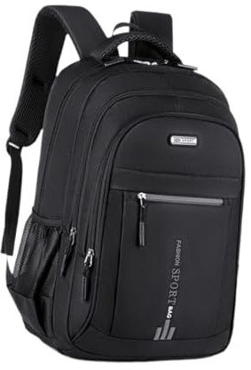 perfeclan Laptop Backpack Nylon Compartments Computer Bookbag for Weekender Work Business, Black