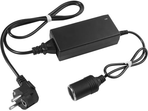 Transformador 220V a 12V Adaptador Mechero Coche a Enchufe Convertidor de Corriente 220 a 12V, 60W/5A Adaptador de Corriente para Coche para Aspiradores, Compresores y Frigoríficos Portátiles