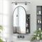Mepplzian Black Arched Bathroom Mirror Cabinets,Bathroom Cabinet with Mirror for Bathroom,Recessed Mirror Cabinet In Wall,Mirrored Bathroom Cabinet Wall Mounted, Bathroom Mirror with Storage 50x76 cm