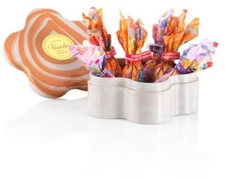 Venchi - Lattina a Forma di Fiore con 5 Ovetti di Cioccolato Assortiti, Gusto Nocciolato Fondente e Salato Caramello, con Nocciola Piemonte IGP, Senza Glutine, 55 gr, Collezione Pasqua, Idea Regalo