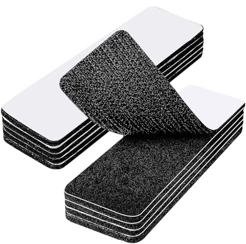 TOZKZO 10 Pezzi Feltro Adesivo, Stretch Adesivo 3 X 10cm Nastro Autoadesivo a Strappo Biadesivo Extra Forte per Casa/Ufficio/Moquette/Cuscini per Divani - Nero