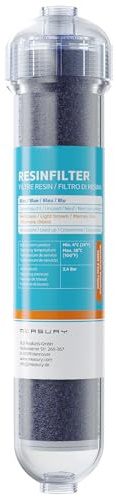 Measury Reinstwasserfilter, 630 ml Resinfilter, nachfüllbar mit Farbumschlag