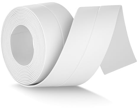 3,8cmx3,2m Doccia Trasparente,Nastro Adesivo Impermeabile Battiscopa silicone trasparente sigillante doccia, Morbido Antiolio E Antimuffa con aiuto adesivo Per Cucine, Bagni E Toilette