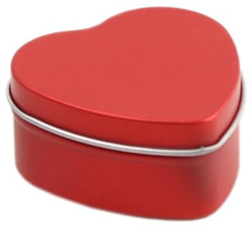Blausky 2 Stück Herzförmige Blechdose,Metalldosen mit klarem Fenster Metall Organizer Mini Aufbewahrungsbox Metall Boxen mit Deckel für Süßigkeiten,kleinen Gegenständen 60x59x27mm,Rot A