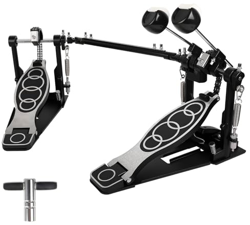 Double Bass Pedal, Double Chain Double Bass Drum Pedals, Double Kick Drum Pedal with Patch Suit for Kick Drum (2026)