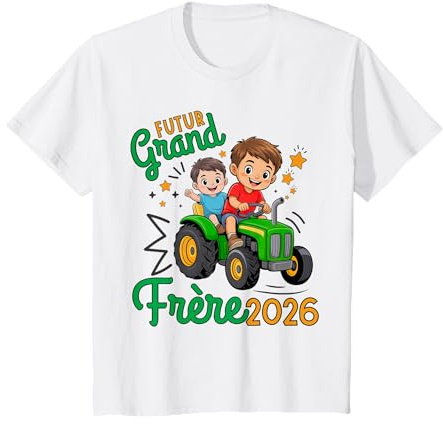 Enfant Futur Grand Frère 2026 Cadeau Garçon Annonce Bébé 2026 T-Shirt