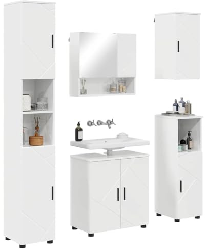 vidaXL Bathroom Furniture Set 5 pcs High gloss white 61 x 35 x 64 cm,