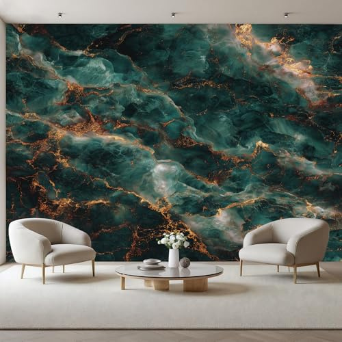 Tapete Vliestapete Vintage Marmor Textur Grün 500x280cm (B x H) Panel Fototapete Wanddeko Schlafzimmer, Luxuriöse Marmor Textur Dekoration Fototapete für Wohnzimmer Wandtapete Dekoration