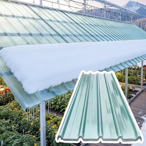 Dachplatten Wellplatten Transparent 35x47in 10pcs FRP-Tageslichtplatten Isolierende Dachabdeckungen 1.2mm Regensichere Dachplatten für Terrasse Lagerschuppen Garagen Vordächern Gewächshäusern