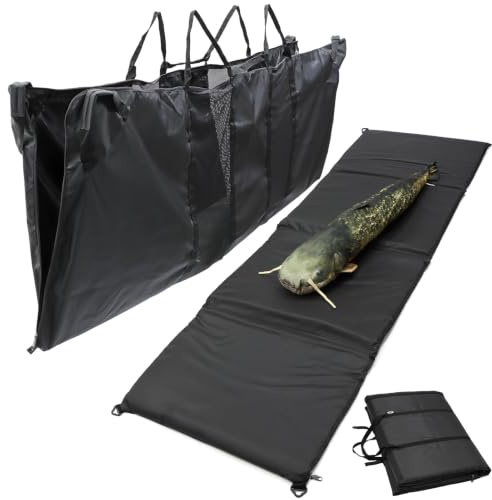 NGT Catfish Unhooking Mat & Sling Set Heavy Duty Padded Fishing 210x70cm | Complete catfish care set with deluxe padded unhooking mat and heavy-duty sling for safe handling, weighing and release.