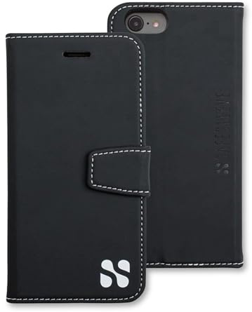 SafeSleeve Anti Radiation RFID iPhone Case: iPhone 8, iPhone 7, iPhone 6 and iPhone SE 2 (2020) ELF & RF Blocking Identity Theft Protection Wallet (Black)