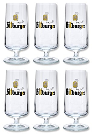 Bitburger Glas Gläser-Set - 6x Biergläser/Kelch/Tulpen 0,2L geeicht