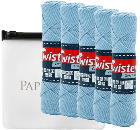 Haekelgarn Baumwollgarn Stricken Haekeln Basteln 5x50g Fb.50 bleu inkl.Zippbeutel