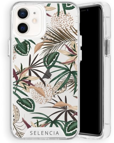 SELENCIA Zarya Fashion Extra Schutz Hülle - Geeignet für iPhone 12 Mini - Jungle Leaves