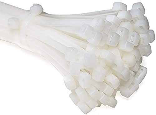 ERKO Fascette plastica bianche 430 x 4,8 mm 100 pezzi di cablaggio professionali, Resistente allatemperature, Resistenza alla rottura 23 kg, forte