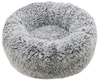 Rosewood Silver Fluff Comfort Round Bed For Small Dogs & Cats, 52x52cm