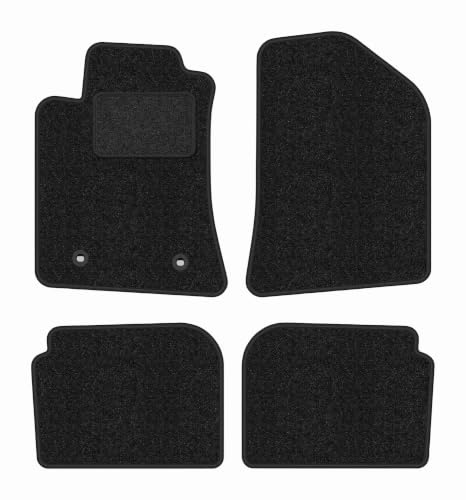 Velours-Fußmatten passend für Toyota Avensis II T25 2003-2009, Anthrazit | passend für Kombi/Liftback/Limousine; Velours-Teppich (Polypropylen), ca. 6,5 mm; rutschfest, ovale Befestigungen (Typ TL)