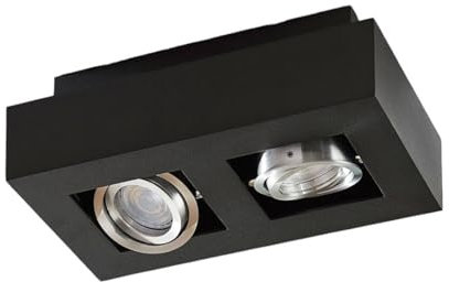 Arcchio Strahler Vince (Modern) in Schwarz aus Aluminium (2 flammig, GU10) - Deckenlampe Deckenleuchte Lampe Spot Flurleuchte