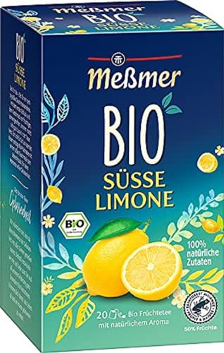 Meßmer Bio Süße Limone | 100% natürliche Zutaten | 20 Teebeutel | Vegan | Glutenfrei | Laktosefrei