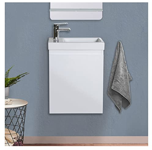 Meuble Lave-Mains Lisa Blanc + Robinet chromé