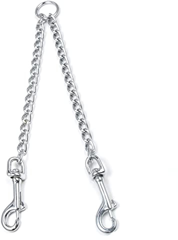 Golden Apple Doppelleine für Hundeleine, Edelstahl, 2-Wege-Kette, Doppel-Hundenkupplung, Doppelleine (40 cm)