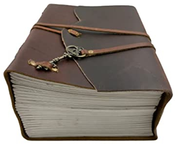 OVERDOSE Buff MERAF - Handmade Leather Journal with (1000 Pages) | Travel Journal Sketch Writing Diary | Leather Bound Notebook Sketchbook | Book of Shadows | Size -7 X 10 inches |17 x 25 cm