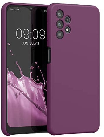 kwmobile Hülle kompatibel mit Samsung Galaxy A32 5G Hülle - Silikon Handy Case - Handyhülle weiche Oberfläche - kabelloses Laden - Magenta Lila