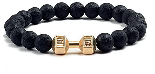 DIANN Frauen Männer Perlen Armband Hantel Herren Mode Yoga Schmuck Original Bangles-Lava Stone-G