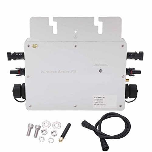 Onduleur Solaire 800 W, Micro-Onduleur DC vers AC, Onduleur à Panneau Solaire étanche IP65 avec Identification Automatique, Prend en Charge le Fonctionnement à distance. (Argent)