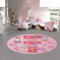 Prinzessinnen Hüpfspiel Kinder Spielteppich mit Schmetterlingen & Herzen in pink, 160 cm rund