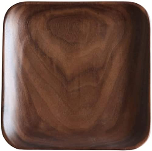 OLOTU Concis Assiette À Dîner Multifonctionnelle, Assiette À Salade En Bois Rectangle Carré, Assiette À Dessert Fine Anti-Chute Et Durable Faite À La Main Simple