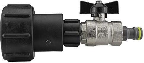 ibc water tank outlet kit,s60x6 thread,swivel extender+metal butterfly valve+universal garden hose connection