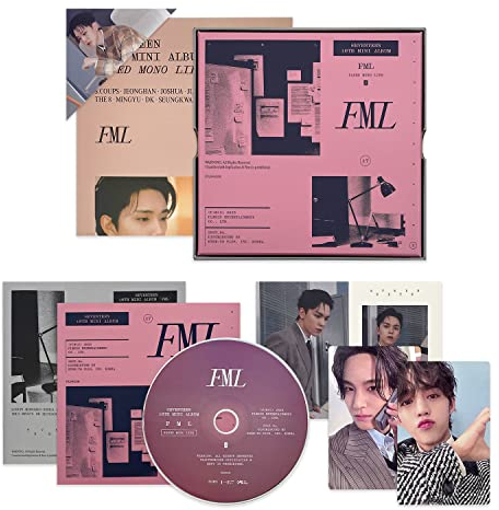 SEVENTEEN - 10th Mini Album [FML] (Faded Mono Life Ver.) Outbox + Photo Book + Lyric book + CD-R + Sticker + Photocard + Bookmark + Folded Poster + (1 of 13, Random)Hologram Photocard