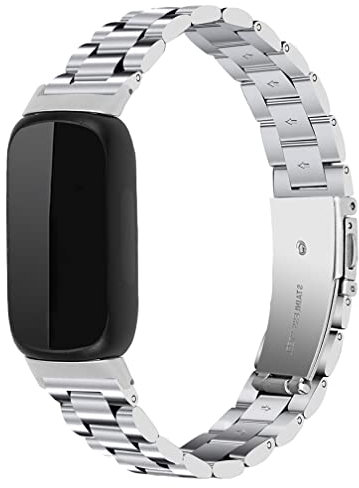 Xkravo Edelstahl-Armband, kompatibel mit Fitbit Inspire3, verstellbares Armband, Ersatz für Fitbit Inspire/Inspire2/Inspire HR, for Inspire3, Edelstahl