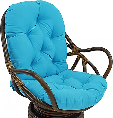 Rattani Auflage/Polster für Schaukelstuhl, Schaukelkissen Ersatz Outdoor/Indoor, Weich Verdickt Waschbar Sitzkissen Fester Twill Drehstuhl Schaukelstuhl Kissen rutsc(Size:120 * 60cm,Color:Blue)