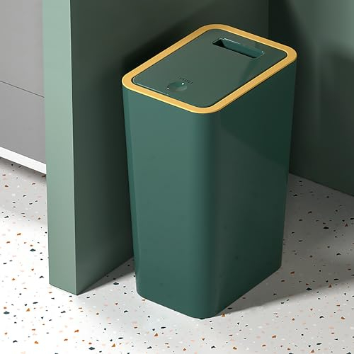 Sightday Mülleimer Bad,9L Mülleimer Küche,Schmaler Mülleimer Mit Deckel Mülleimer Geruchsdicht Pop-Up Deckel PP Material für Bad,Küchen,Büro,Wohnzimmer,Schlafzimmer,WC Mülleimer(Mülleimer Grün)