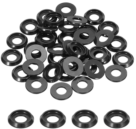 sourcing map Lot de 40 rondelles à tête fraisée M6, diamètre du trou de 6 mm, joints en aluminium pour vis RC/FPV/PC/drone/accessoires mécaniques (noir)