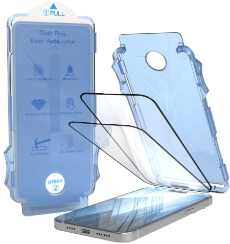EAZY CASE - 2x Display Schutzglas kompatibel mit iPhone 15 Pro Max für iPhone 15 Pro Max Displayschutz Ultra Klar Schutz Glas Folie mit Installationshilfe Blasenfrei Transparent