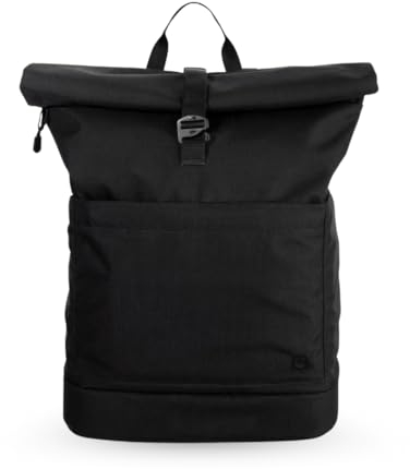 Anna und Oskar Großer Wickelrucksack Hugo | nachhaltig | unisex | inkl. Wetbag, Kinderwagenaufhängung, Brustgurt (Cordura, Schwarz)
