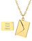 Custom4U Benutzerdefinierte Briefumschlag Medaillon Gold zum Öffnen mit Gravur Edelstahl Damen Mädchen Liebesbrief Kette mit Umschlag Amulett Anhänger Gold Personalisierter Schmuck für Muttertag