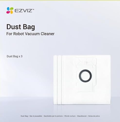 EZVIZ Bolsas de Polvo Compatibles con Robot Aspirador y Friegasuelos con Base Autovaciado Modelo RE4 Plus, 3 Bolsas para el Polvo Incluidas