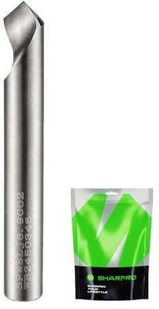 SHARPRO Chamfer Router Bits V Groove O Flute Spiral Router Bit 90 Degree 1/4 Inch Shank CNC Carbide V-bit for Engraving and Chamfering Lettering, Ideal for Wood, Metals(HB125-400) and PVC