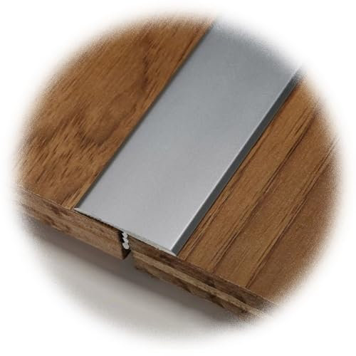 RTVGNSZSJL Bandes De Transition De Sol, Baguette Recouvrement Forme De T, Bande De Seuil en Aluminium pour Bois, Carrelage, Stratifié(Gray,W20mm/0.8in)