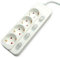 VALUE Bâti de Prises 4X avec interrupteurs individuels, Blanc, 3 m