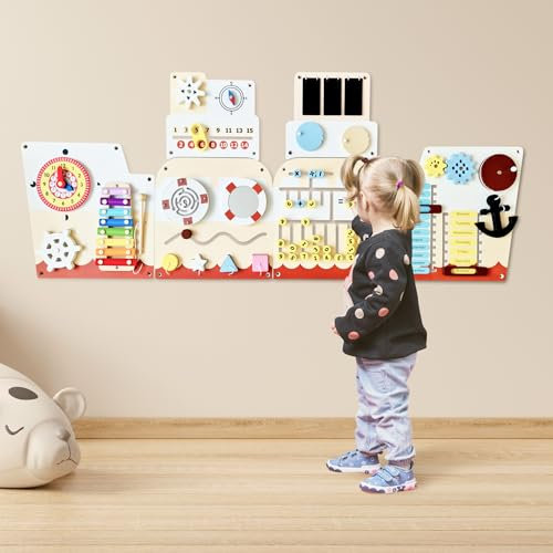 Cateam Sensorisches Wandpaneel für Kinder – 16in1 Montessori Aktivitätsbrett aus Holz | Motorik-Spielzeug für Kleinkinder & Vorschulkinder | Aktivitäts Wandtafeln für Bildung und frühe Entwicklung