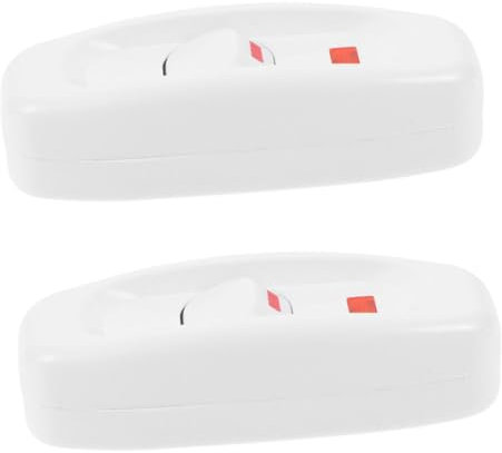 HYTROVE 2pezzi Interruttore Cordone Bianco Con Pulsante Squeeze Da Design Vintage Con Indicatore Luminoso Per Lampade Da Tavolo e Uso Domestico