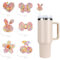 6 Pcs Glitter Straw Cover Compatible with Stanley 30&40 oz Tumbler Cups, 10mm Reusable Silicone Straw Toppers for Stanley Cup Accessories