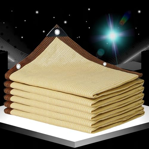 KSQP Rete Ombreggiante per Orto Nera Vela Ombreggiante 90% Rete Telo Ombra 4x5m Telo Ombra da Giardino Protezione Solare/Anti-UV 90% Esterno,Balcone, Giardino,Rete Pollaio,beige-3x4m