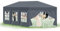 arvioo Pavillon 3x9 m mit 8 Seitenwände Wasserdicht Stabil Winterfest UV-Schutz Partyzelt mit PE-Dach und Stahlrahmen für Outdoor-Events, Märkte & Feste (Grau)